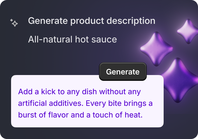 The Shopify Magic AI tool being used to generate a tagline